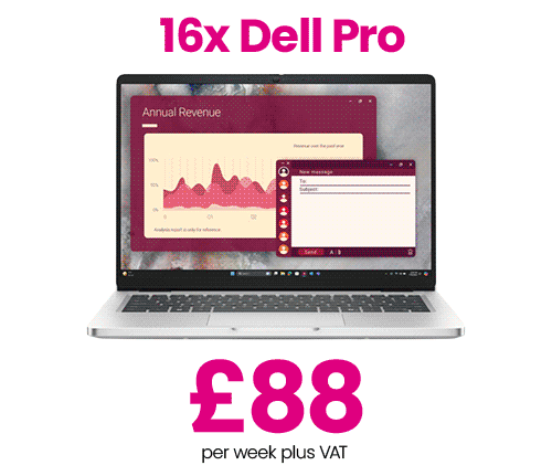 16x dell pro or 16x MacBook Air, or 16x surface pro for £88 with lifecycle management, damage cover, deployment and support included